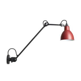 Applique murale en acier noir et réflécteur rouge rondGras 304 L40