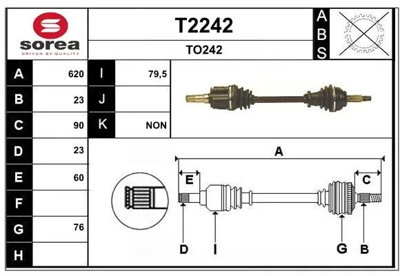 Arbre de transmission SNRA T2242 