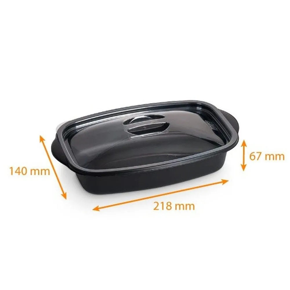 Barquettes repas avec couvercles 1 compartiment 500ml par 200