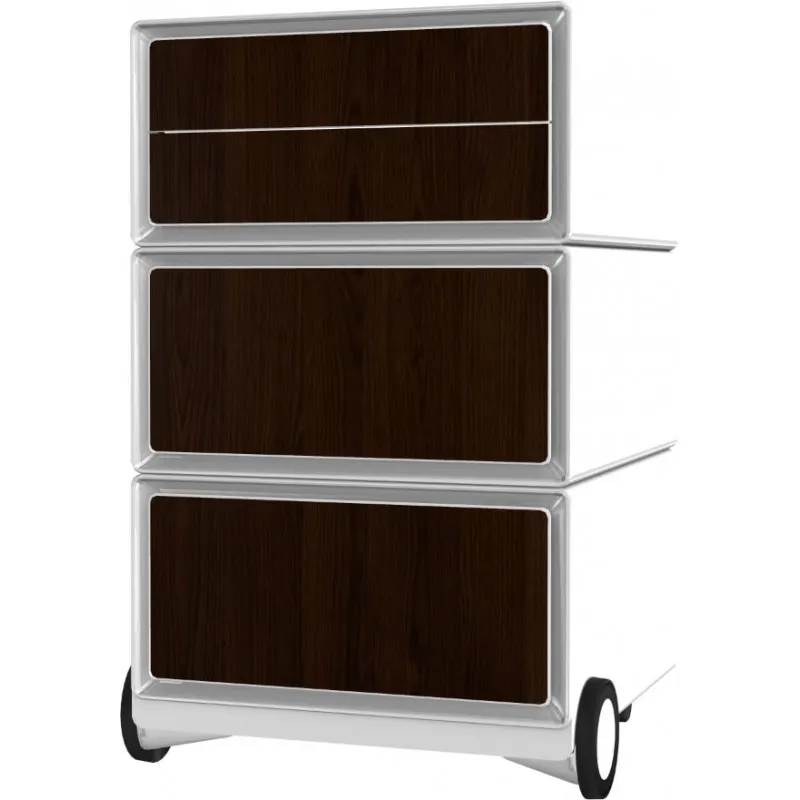 Caisson mobile Wengé de bureau 2 plumiers et 2 tiroirs de rangement