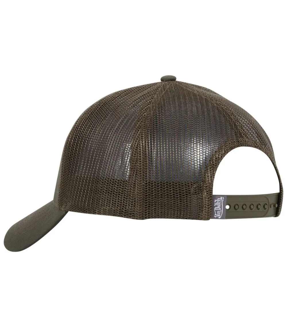 Casquette coupe trucker Von Dutch en coton kaki avec filet