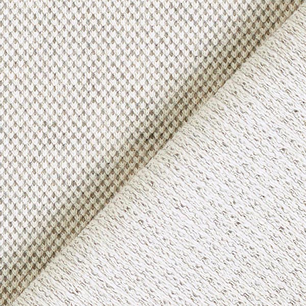 Coton piqué Poivre & Sel – blanc/gris
