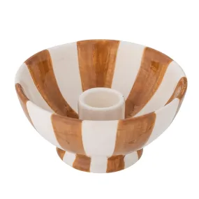 Eja candle holder, brown, stoneware