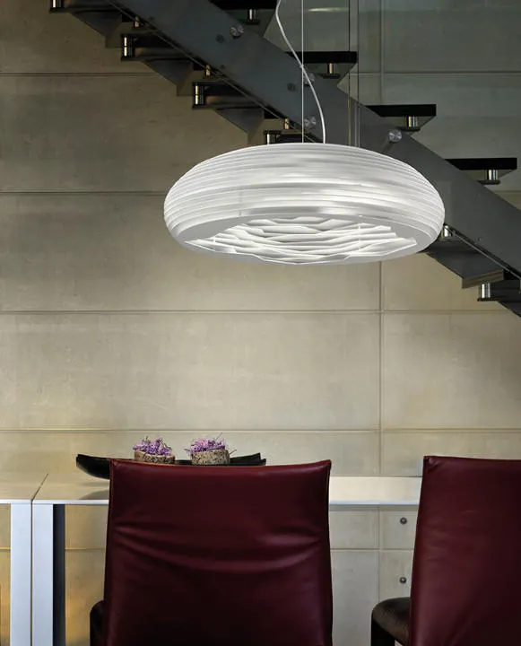 Lustre led Morosini Cueva Blanc Métal