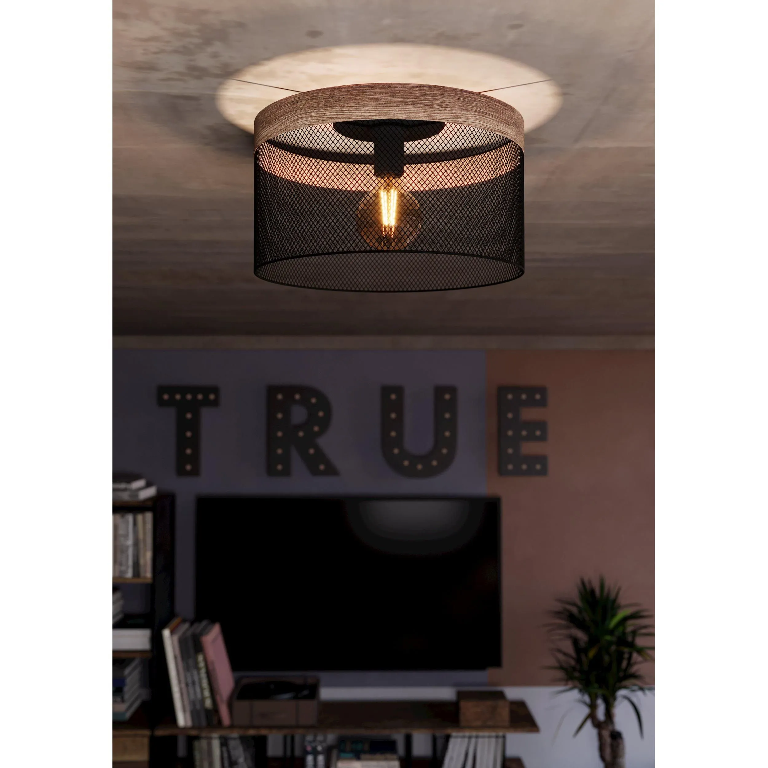 Plafonnier métal noir KILNSDALE E27 1X40W
