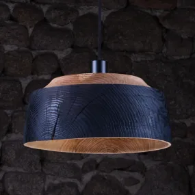 Suspension bois de frêne shou sugi ban