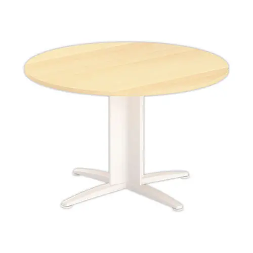 Table réunion ronde diam. 116cm hêtre/blanc