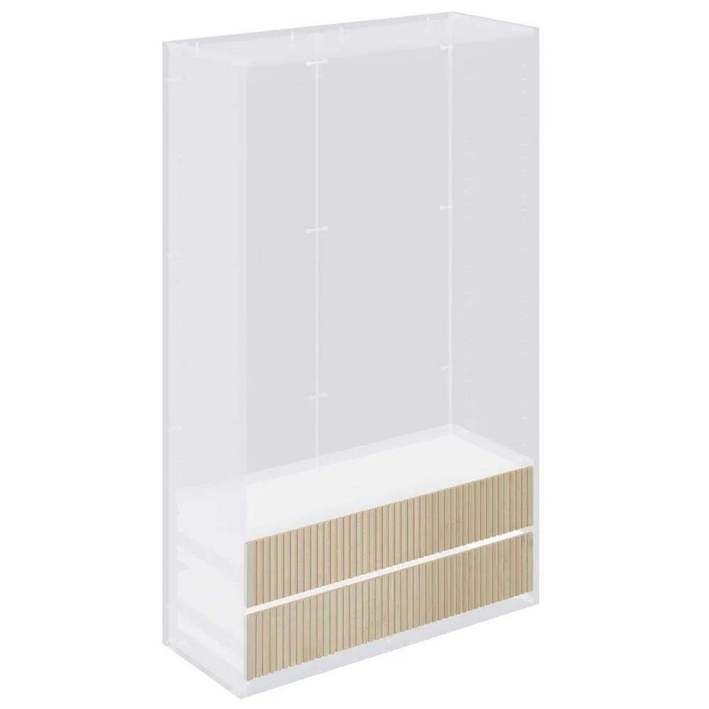 Tiroir Vertigo T01 MDF naturel et érable H20cm pour caisson 120cm - par 2